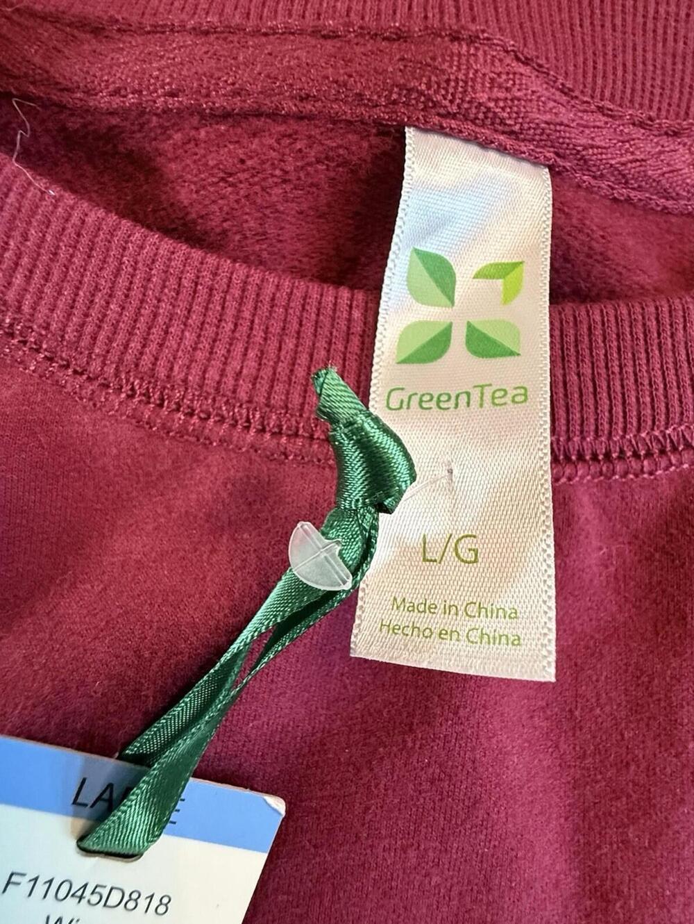 Wine O'Clock Burgundy Large Sweatshirt Long Sleeve Soft Feel Brand New Tags - Picture 6 of 9